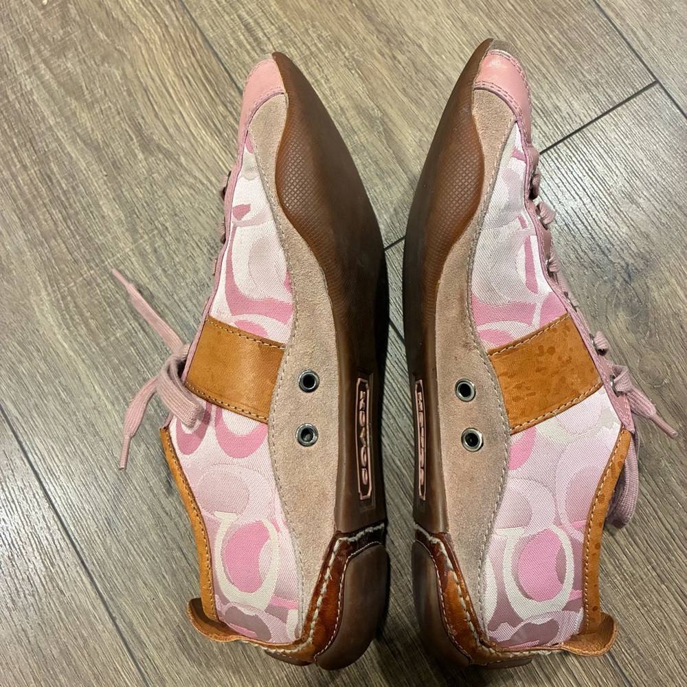 Coach Pink and Tan Women's Casual Sneakers, 9 - Picture 11 of 12